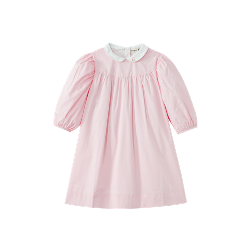 Embroidered Collar High Yoke Dress