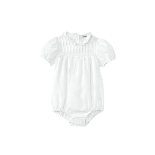 Ruffle Collar Pintuck Romper