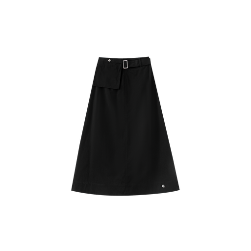 Midi Skirt With Buckle Belt